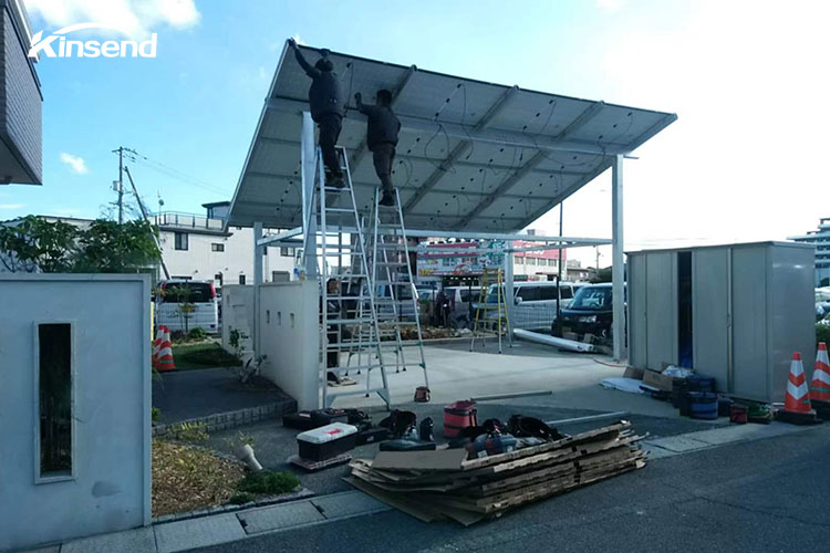 metal carport with solar panels