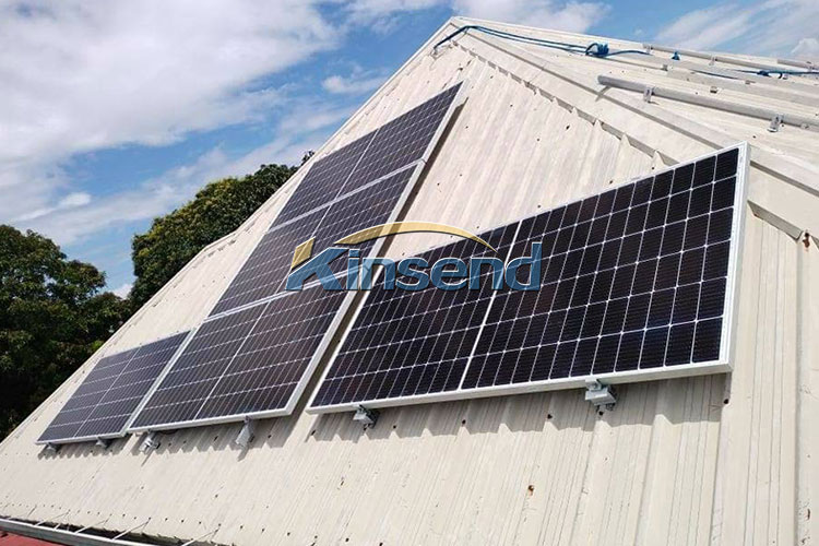 solar panels on metal roof