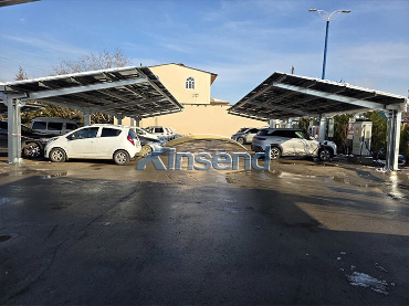 Carport fotovoltaico de aço impermeável ZAM no Uzbequistão